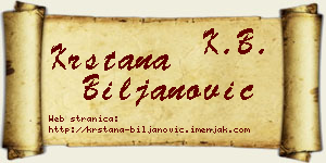Krstana Biljanović vizit kartica